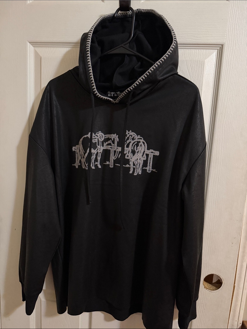Women's Black Graphic Hooded Sweatshirt